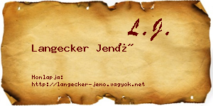 Langecker Jenő névjegykártya